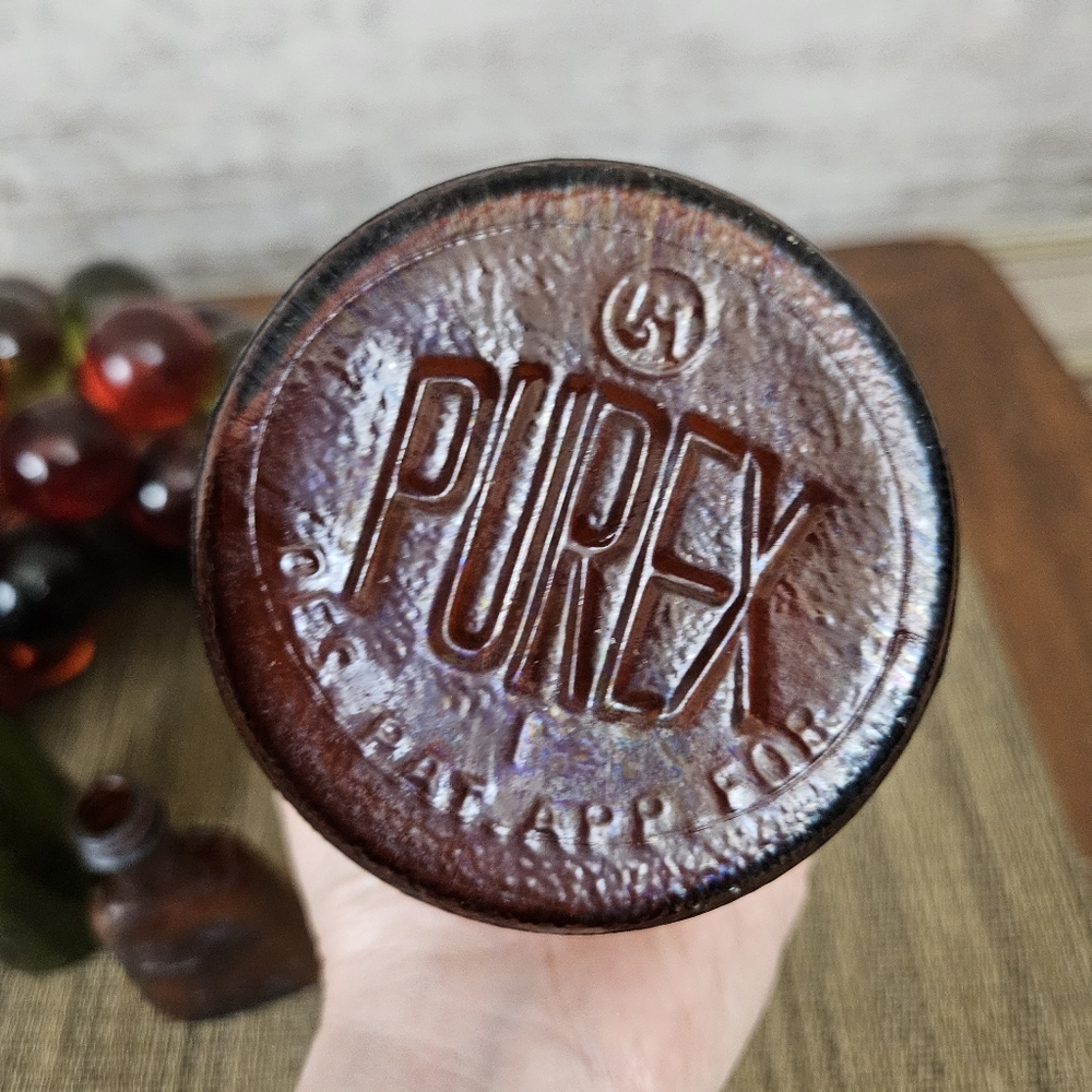 Vintage Glass Bottles Schilling McCormick Purex Vintage Amber Found Objects - Picture 7 of 10